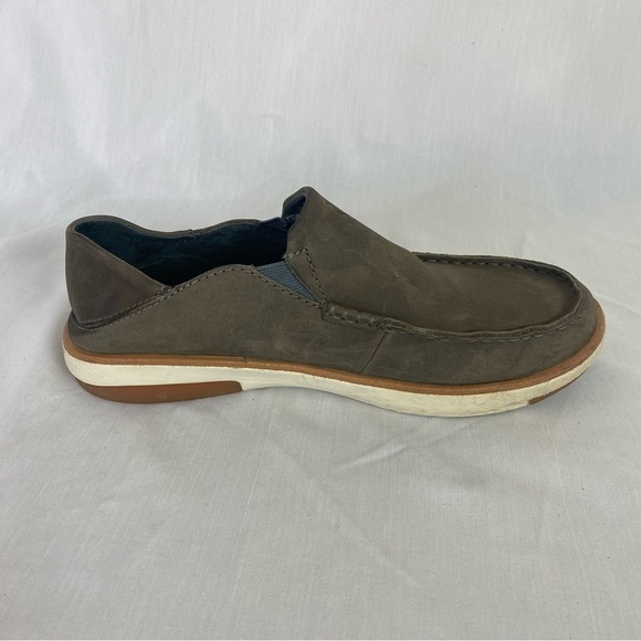 Olukai Kalia Men's Slip On Loafer Size 8 Brown Leather Drop In Heel - Picture 3 of 10